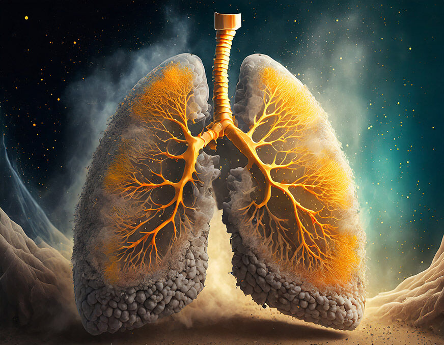 Staubpartikel in der Lunge